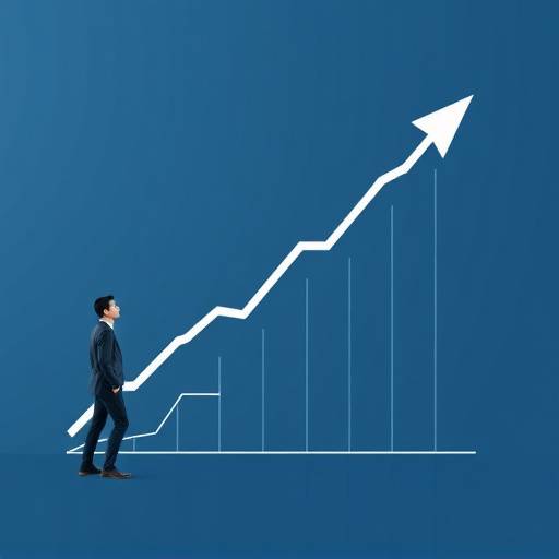 Grafico in crescita che rappresenta lo sviluppo professionale e il successo nel lavoro