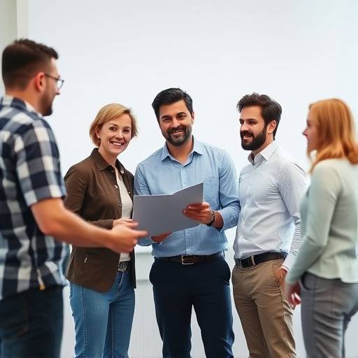 Un team che lavora insieme con successo su un progetto